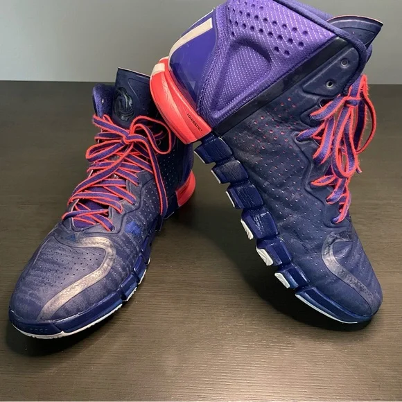 Adidas Rose 4 Night Blue White-Blast Purple Men's Size 12 Basketball Shoe - Picture 5 of 10